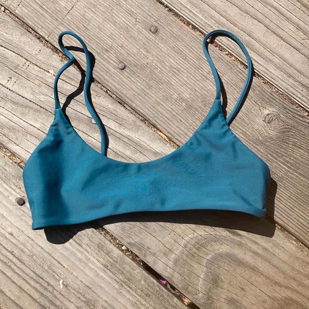Mikoh Teal Scoop Bikini Top